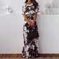 Women's Printed Top & Wide-Leg Pants Set