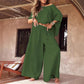 ⏳Time-limited Special💕Women's Causal Off Shoulder Top ＆ Wide-Leg Pants Two-Piece Set