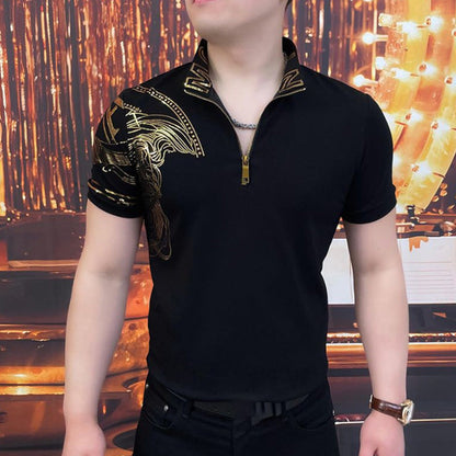 Men's Casual Printed Short Sleeve Top
