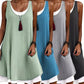 Women's Casual Loose Sleeveless Fake Two Piece Tank Dresses
