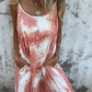 Women Tie Dye Gradient Color Printed Spaghetti Strap Dresses