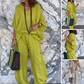 Women's Casual V-Neck Top & Loose Pants Set