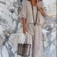 Women's Casual V-Neck Top & Loose Pants Set