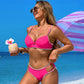 Women's Color-Contrast Sexy Push-Up & Cut-Out 2-Piece Swimsuit