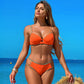 Women's Color-Contrast Sexy Push-Up & Cut-Out 2-Piece Swimsuit