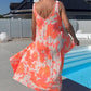 Printed Sleeveless V-Neck Dress