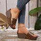 Women's Leopard Platform Slip-On Wedge Sandals