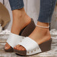 Women's Leopard Platform Slip-On Wedge Sandals