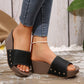 Women's Leopard Platform Slip-On Wedge Sandals