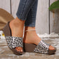 Women's Leopard Platform Slip-On Wedge Sandals