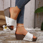 Women's Leopard Platform Slip-On Wedge Sandals