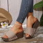 Women's Leopard Platform Slip-On Wedge Sandals