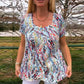 Women's Elegant Romantic Floral Loose-Fit Short Sleeve T-Shirt