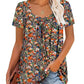 Women's Elegant Romantic Floral Loose-Fit Short Sleeve T-Shirt