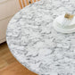 Marble Printed Round Fitted Table Cover with Elastic Edges