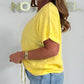 Women's Casual V-Neck Tie Front Short Sleeve Top