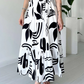 Women’s Sleeveless Black and White Maxi Dress