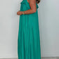 💥Hot Sale 50% OFF🔥Silk Mix Spaghetti Strap Ruffle Maxi Dress