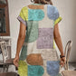 Color-blocking Graphic Overlap Dress