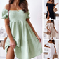 Women’s Elegant Solid Open Shoulder Short Dress
