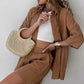 Women's Casual Shirt & Elastic Waist Shorts 2-Piece Set