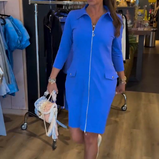 Elegant Hip-Hugging Zipper Dress