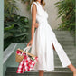Women's Elegant V-Neck Split Maxi Dress