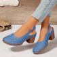 Women's Fashion Hollow Out Chunky High Heel Sandals
