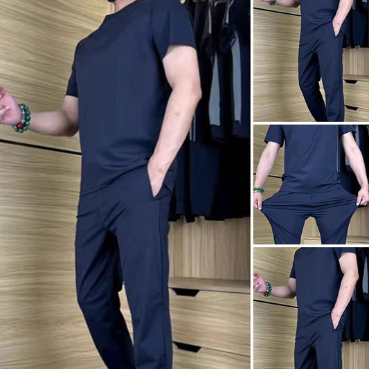 🔥Men's Casual Ice Silk Stretch Sports Suit✨