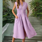 Women's Elegant V-Neck Split Maxi Dress