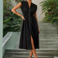 Women's Elegant V-Neck Split Maxi Dress