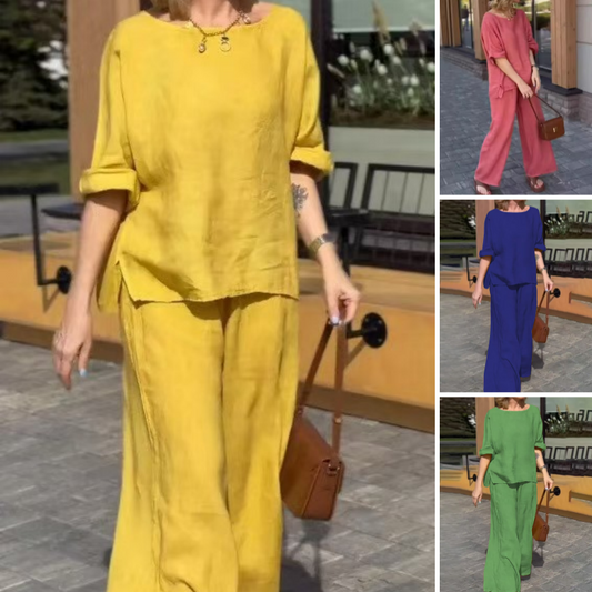 Women's 2 Piece Cotton Linen Outfits