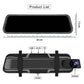 Rückspiegel-Dashcam 10 Zoll 1080P - Duale Kameras, Nachtsicht & 24/7-Parkmöberwachung | Loop-Aufnahme, G-Sensor, Inkl. 64GB