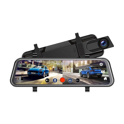 Rückspiegel-Dashcam 10 Zoll 1080P - Duale Kameras, Nachtsicht & 24/7-Parkmöberwachung | Loop-Aufnahme, G-Sensor, Inkl. 64GB