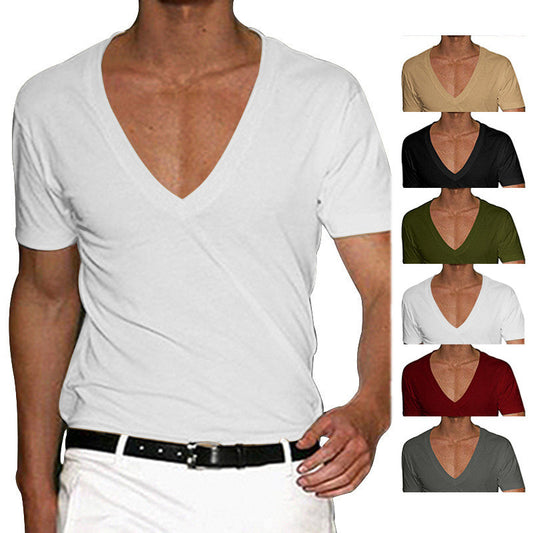 Classic Deep V-Neck T-Shirt for Men