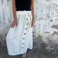 Solid Color Button Front & Tie Belt Skirt
