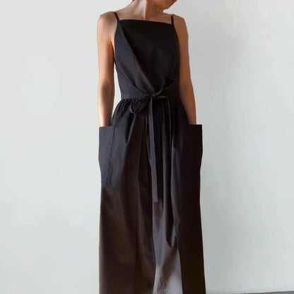 Elegant Square Neck Spaghetti Strap Dress