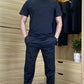 Men's Casual Sports Short-Sleeved Shirt & Pants 2-Piece Set