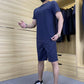 Men's Casual Sports Short-Sleeved Shirt & Pants 2-Piece Set