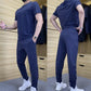 Men's Casual Sports Short-Sleeved Shirt & Pants 2-Piece Set