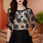 Floral Lace Round-Neck Top