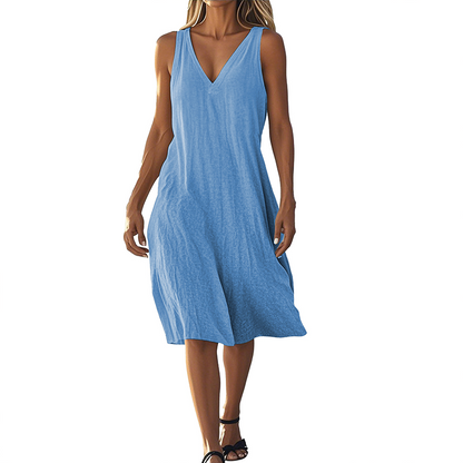 Women's Sleeveless V-Neck Dress