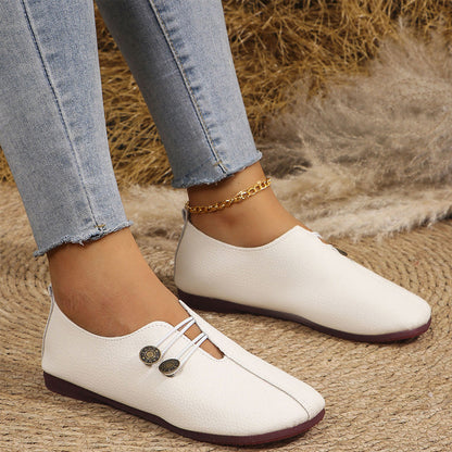 ✨ Women's New Soft Synthetic Leather Flat Shoes