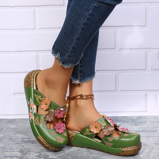 Ethnic Style Thick-Sole Slippers for Women