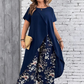 Women's Solid Color Top & Printed Pants Set