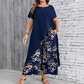 Women's Solid Color Top & Printed Pants Set