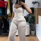 Women's Fitted Top & Full-Length Pants Set