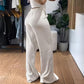 Women's Fitted Top & Full-Length Pants Set