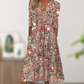 Women's Casual Floral Print V-Neck Loose Fit Dress