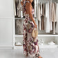 Women's Elegant Backless Printed Jumpsuit